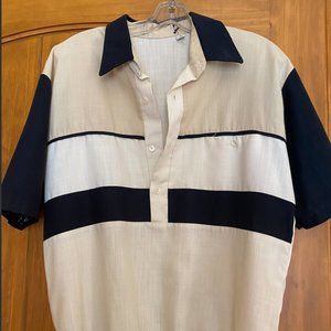 Collared Colorblock Quarter Button Up Polo